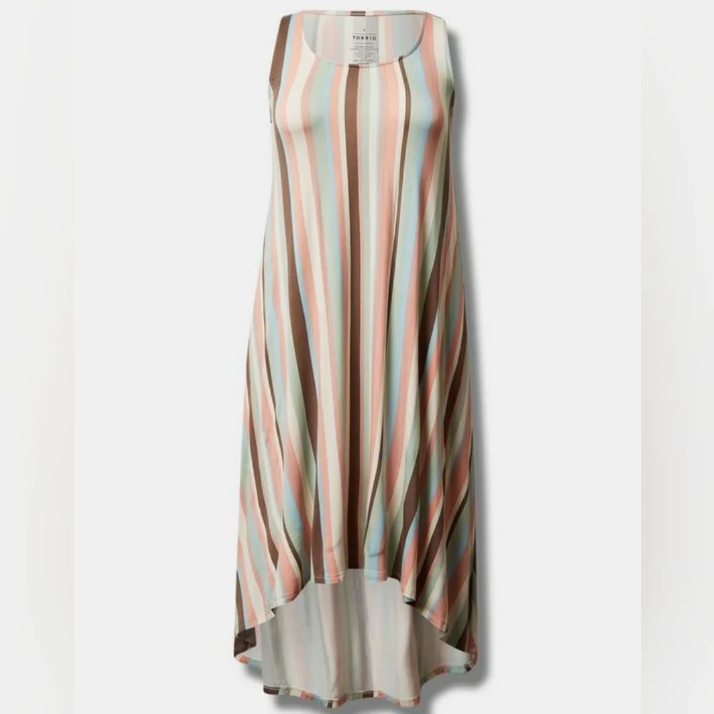 〰️Torrid〰️ Striped Maxi Jersey Hi Low Dress 1X - Picture 8 of 8